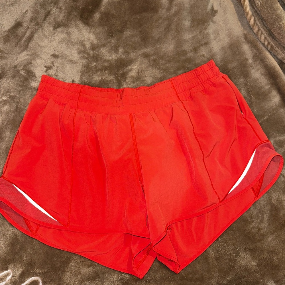 Thermal Red Hotty Hot Low Rise 4” Lined Shorts